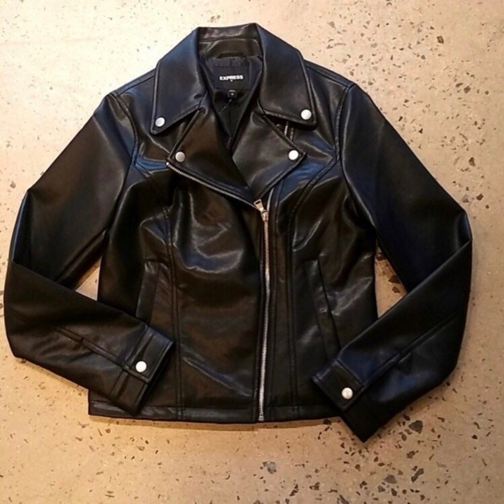 New! EXPRESS Minus the Leather Faux Leather Jacket retail $118